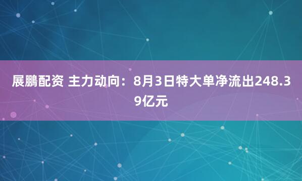 展鵬配资 主力动向：8月3日特大单净流出248.39亿元